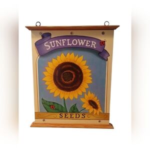 Sunflower Seeds Wall Decor with Yellow and Blue Design
